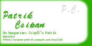 patrik csipan business card